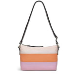 RADLEY London Lyme Terrace Stripe Women's Small Leather Ziptop Crossbody Bag, Clay Pink