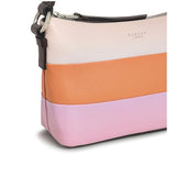 RADLEY London Lyme Terrace Stripe Women's Small Leather Ziptop Crossbody Bag, Clay Pink