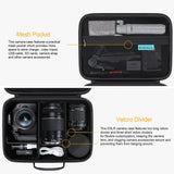 RAIALL Camera Case for Canon EOS Rebel T7/R50/R50V/R100/R6 Mark II/R5/ R8/R10/RP/R7/Sony/Nikon D7500 DSLR Camera, Lens, Tripod, Hard Protective Travel Bag with a Shoulder Strap and 5 Dividers, Black
