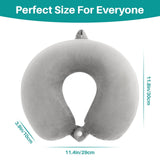 RAINFLOW Neck Pillow for Airplane Sleeping – Memory Foam Travel Pillow with Neck & Head Support, U - Shaped Design for Long Flights, Portable Adult Neck Support Pillow with Washable Cover (Grey)