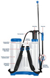 Rainmaker Backpack Sprayer - For Home and Garden Applications, Lightweight, Adjustable Shoulder Straps, 4 gal. (16L)