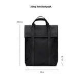 RAINS 2 Way Tote Backpack, Unisex for Men and Women, Black – Fits 16″ Laptop, Waterproof Commuter Backpack