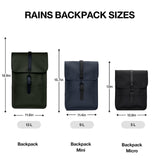 RAINS Backpack for Women and Men - Fits 15" Laptop - Water Resistant Rucksack - (Green, One Size)