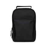 RAINS Book Daypack Large Black Laptop Backpack for Men and Women, Waterproof Black Minimalist Commuter Bag with 15” - 16"