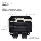 RAINS Book Daypack Large Lagoon Laptop Backpack for Men and Women, Waterproof Black Minimalist Commuter Bag with 15” - 16"