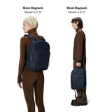 RAINS Book Daypack Regular Navy Laptop Backpack for Men and Women, Waterproof Black Minimalist Commuter Bag with 15” - 16"