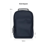 RAINS Book Daypack Regular Navy Laptop Backpack for Men and Women, Waterproof Black Minimalist Commuter Bag with 15” - 16"