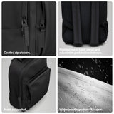 RAINS Book Daypack Regular Navy Laptop Backpack for Men and Women, Waterproof Black Minimalist Commuter Bag with 15” - 16"