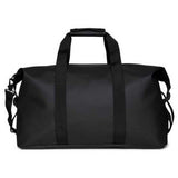 RAINS Hilo Weekend Bag - Black Waterproof Travel Duffel for Men and Women - Black Duffle with Coated Zip, Compression Straps, Adjustable Strap - 2 Year Warranty