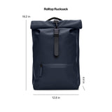 RAINS Rolltop Rucksack - Backpack - Waterproof Backpack for Women and Men - Rucksack for Travel and Work (Blue)