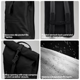 RAINS Rolltop Rucksack - Backpack - Waterproof Backpack for Women and Men - Rucksack for Travel and Work (Blue)