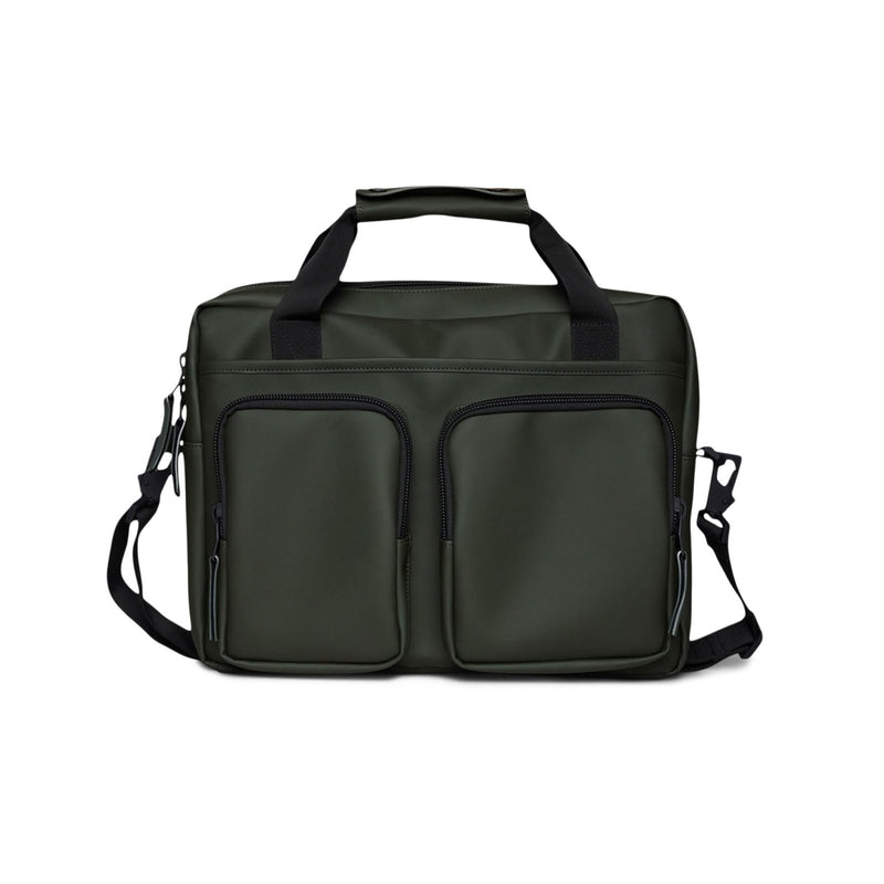 RAINS Texel Tech Bag - Green Waterproof Water Resistant Water Repellent Laptop Bag Unisex Commuter Travel Case 15" Computer Sleeve Tech Organizer - 2 Year Warranty