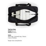 RAINS Trail Gym Bag - Black Waterproof Sports Duffel Bag for Men and Women with Shoulder Strap, Carry Handles and Mesh Pocket for Training or Travel - 2 Year Warranty