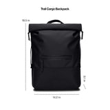 RAINS Trail Rolltop Waterproof Backpack – Black Rolltop Urban Daypack Water Resistant Water Repellent Minimalist Design for Men & Women – 2 Year Warranty