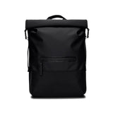 RAINS Trail Rolltop Waterproof Backpack – Black Rolltop Urban Daypack Water Resistant Water Repellent Minimalist Design for Men & Women – 2 Year Warranty