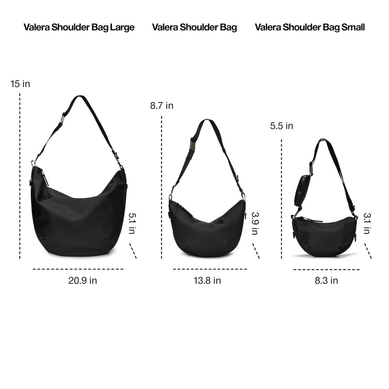 RAINS Valera Shoulder Bag, Unisex for Men and Women, Black – Waterproof PU Fabric Crossbody Bag