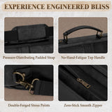 RAINSMORE 17.3 Inch Men's Messenger Bag, PU Leather Laptop Briefcase Use for Work, Office & Business Travel, Spacious Satchel Bag, Black