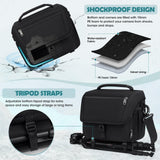 RAINSMORE Camera Bag, DSLR/SLR/Mirrorless Camera Case with Tripod Holder Waterproof Camera Sling Bag Crossbody Camera Bags for Photographers with Rain Cover for Canon/Nikon/Sony/Fuji, Black