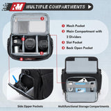 RAINSMORE Camera Bag, SLR/DSLR/Mirrorless Camera Case with Divider Tripod Holder Waterproof Sling Bag Crossbody Camera Bags for Photographers with Rain Cover for Canon/Sony/Nikon/Fuji, Black