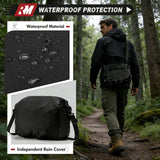 RAINSMORE Camera Bag, SLR/DSLR/Mirrorless Camera Case with Divider Tripod Holder Waterproof Sling Bag Crossbody Camera Bags for Photographers with Rain Cover for Canon/Sony/Nikon/Fuji, Black