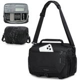 RAINSMORE Camera Bag, Small DSLR/SLR/Mirrorless Camera Sling Bag Waterproof Camera Case with Tripod Holder & Rain Cover Compact Crossbody Camera Bags for Photographers Everyday Shoulder Bags, Black