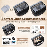 RAINSMORE Canvas Camera Bag, DSLR/SLR/Mirrorless Small Camera Sling Bags Cross - body Camera Case, Compact Shoulder Bag for Photographers with Rain Cover Vintage Sling Bags for Men and Women, Black