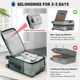RAINSMORE Carry on Luggage 20 Inch Expandable, Airline Approved Carry on Suitcase Top Opening Hard Shell Rolling Travel Luggage with TSA Lock & Spinner Wheels, Green