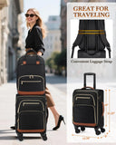 RAINSMORE Carry On Luggage 22x14x9 Airline Approved, 20 Inch Softside Suitcases with Wheels, 3 Piece Luggage Sets, Rolling Carry On Suitcase with TSA Lock for Travel Weekender