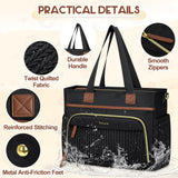 RAINSMORE Diaper Bag Tote, Large Capacity Diaper Bag Waterproof Baby Bag Multifunctional Travel Diaper Tote with Pacifier Case & Changing Pad, Black