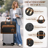 RAINSMORE Garment Bag for Travel Womens Hanging Suit & Dress Travel Bag Foldable Garment Duffle with Pockets & Strap, Carry On Compatible