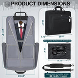 RAINSMORE Garment Bags for Travel Carry On Garment Bag for Hanging Clothes, Suit Bag for Business Trips with Shoes bag & Shoulder Strap, Waterproof Foldable Suit Luggage Bag for Men Women, Black