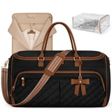 RAINSMORE Garment Bags for Travel Women Convertible Garment Duffle Bag for Hanging Clothes, Large Carry On Garment Bag with Shoe Bag & Wet Pocket, Foldable Dress Suit Business Travel Weekender Bags