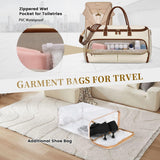 RAINSMORE Garment Bags for Travel Women Convertible Garment Duffle Bag for Hanging Clothes, Large Carry On Garment Bag with Shoe Bag & Wet Pocket, Foldable Dress Suit Business Travel Weekender Bags