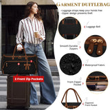 RAINSMORE Garment Bags for Travel Women Convertible Garment Duffle Bag for Hanging Clothes, Large Carry On Garment Bag with Shoe Bag & Wet Pocket, Foldable Dress Suit Business Travel Weekender Bags