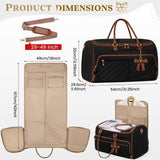 RAINSMORE Garment Bags for Travel Women Convertible Garment Duffle Bag for Hanging Clothes, Large Carry On Garment Bag with Shoe Bag & Wet Pocket, Foldable Dress Suit Business Travel Weekender Bags