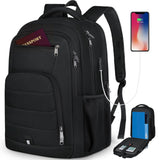 RAINSMORE Laptop Backpack 17 Inch Large Travel Backpack for Men Women Waterproof Computer Work Business College Bookbag TSA Friendly Carry on Backpack with USB Port, Black