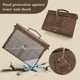 RAINSMORE Leather Messenger Bag for Men 15.6 Inch Vintage Laptop Bag Waterproof Briefcases for Men Computer Shoulder Bag Satchel for Work, Office, College, Business, Darkbrown