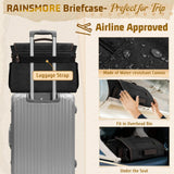 RAINSMORE Mens Messenger Bag 17 - 17.3 Inch Vintage Canvas Briefcase Water - resistant Large Computer Laptop Bag Rugged Satchel Shoulder Bag for Work Travel, Bookbag for College
