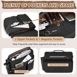 RAINSMORE Messenger Bag for Men 15.6 - 17.3 Inch Laptop Bag Water - resistant Canvas Briefcase Large Computer Satchel Shoulder Bag for Work College Travel, Black