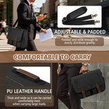 RAINSMORE Messenger Bag for Men 15.6 - 17.3 Inch Laptop Bag Water - resistant Canvas Briefcase Large Computer Satchel Shoulder Bag for Work College Travel, Black