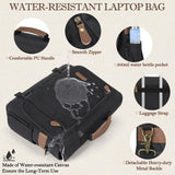 RAINSMORE Messenger Bag for Men 17 - 17.3 Inch Laptop Bag Water - resistant Canvas Computer Shoulder Bag Office Work Briefcase Large Casual Satchel Bags for Men Bookbag for College, Black
