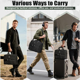 RAINSMORE Tactical Laptop Bag 17.3 Inch Laptop Briefcase Men Business Computer Bag Large Laptop Case Waterproof Military Shoulder Messenger Bag Work Office Travel, Black