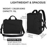 Rangeland 3 in 1 Laptop Backpack for Men Women, Convertible Messenger Bag Backpack, Smart Business Casual Water-Resistant, Black