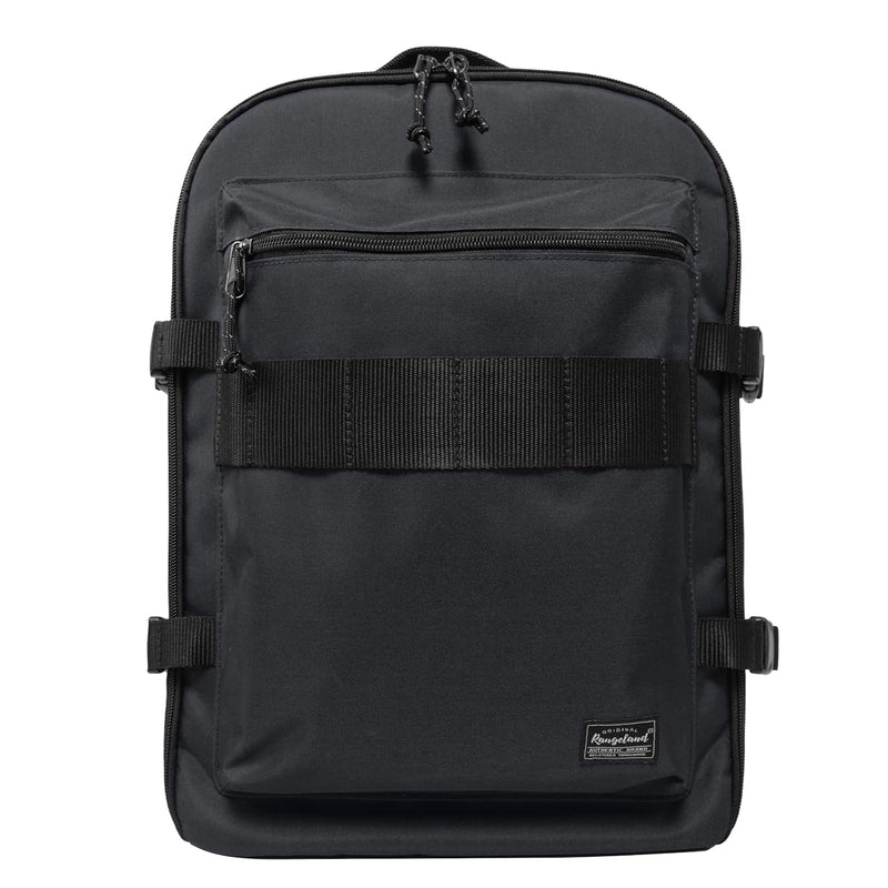 Rangeland Lightweight Travel Backpack Hiking Daypack Laptop Bookbag, 17L Carry - on Personal Item Weekender Overnight Bag Unisex, All Black