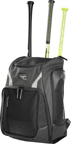 Rawlings | LEGION Backpack Equipment Bag | Baseball & Softball | Grey/Black