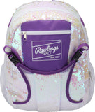 Rawlings | REMIX Backpack Equipment Bag | T - Ball & Youth Softball | White/Purple