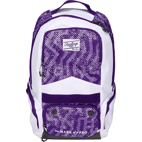Rawlings | Shutout Backpack | Baseball & Softball Equipment Bag | Purple