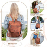 Rcrirth PU Leather Backpack Purse for Women | Fashion Tassel Ladies Purse Backpack Handbags Crossbody Shoulder Bag Suitable for Travel, Weekend Vacations, and Daily Use (Brown)