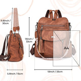 Rcrirth PU Leather Backpack Purse for Women | Fashion Tassel Ladies Purse Backpack Handbags Crossbody Shoulder Bag Suitable for Travel, Weekend Vacations, and Daily Use (Brown)