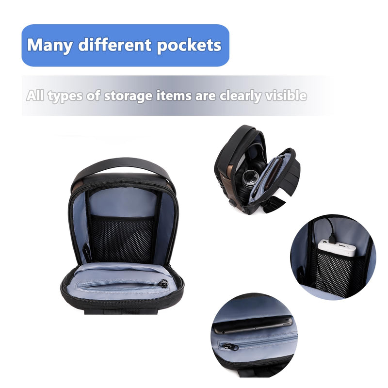 Rcrirth Sling Bag for Men | Anti - theft Crossbody Bag - Crossbody Shoulder Chest Bag for Daily use